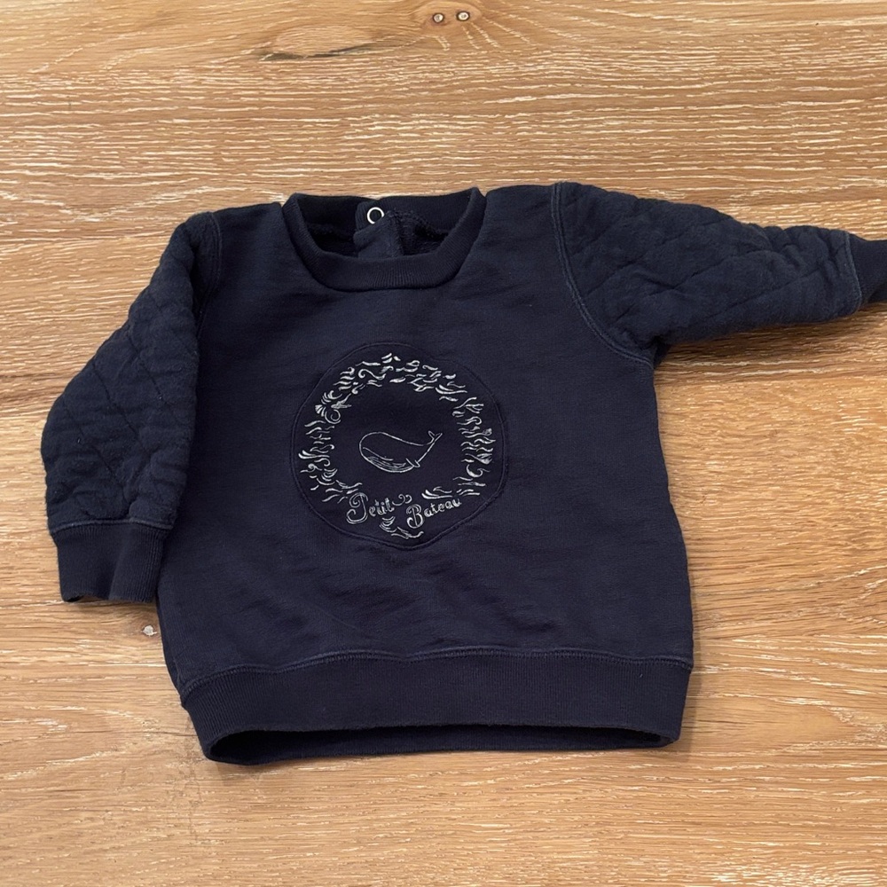 Petit Bateau Blue Sweatshirt Cozy Crew Neck